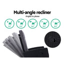 Sun lounge Recliner Chair Wicker Lounger Sofa Day Bed Outdoor Furniture Patio Garden Cushion Ottoman Black