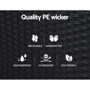 Set of 2 Sun lounge Recliner Chair Wicker Lounger Sofa Day Bed Outdoor Chairs Patio Furniture Garden Cushion Ottoman