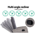 Sun lounge Recliner Chair Wicker Lounger Sofa Day Bed Outdoor Furniture Patio Garden Cushion Ottoman Grey