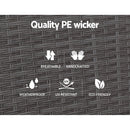 Sun lounge Recliner Chair Wicker Lounger Sofa Day Bed Outdoor Furniture Patio Garden Cushion Ottoman Grey