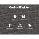 Set of 2 Sun lounge Recliner Chair Wicker Lounger Sofa Day Bed Outdoor Chairs Patio Furniture Garden Cushion Ottoman