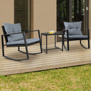 Outdoor Chair Rocking Set - Black