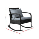 Outdoor Furniture Rocking Chair Wicker Garden Patio Lounge Setting Black