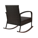 Rocking Chairs Table Set Outdoor Setting Wicker Recliner Patio Furniture Brown