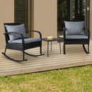 3 Piece Outdoor Chair Rocking Set - Black