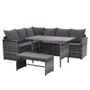 Outdoor Furniture Dining Setting Sofa Set Lounge Wicker 8 Seater Mixed Grey