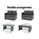 Outdoor Furniture Dining Setting Sofa Set Wicker 8 Seater Storage Cover Mixed Grey