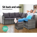 Outdoor Furniture Dining Setting Sofa Set Wicker 9 Seater Storage Cover Mixed Grey