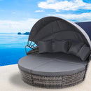 Outdoor Lounge Setting Patio Furniture Sofa Wicker Garden Rattan Set Day Bed Grey