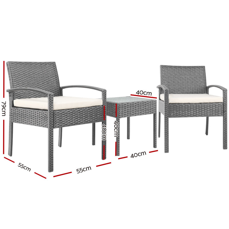 3-piece Outdoor Set - Grey