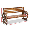 Garden Bench Wooden Wagon Chair 3 Seat Outdoor Furniture Backyard Lounge