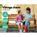 Garden Bench Wooden Wagon Chair 3 Seat Outdoor Furniture Backyard Lounge
