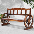 Garden Bench Wooden Wagon Chair 3 Seat Outdoor Furniture Backyard Lounge Charcoal