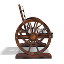 Wooden Wagon Wheel Bench - Brown