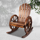 Wagon Wheels Rocking Chair - Brown