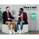 Outdoor Storage Box Seat Bench Deck Organiser 106L