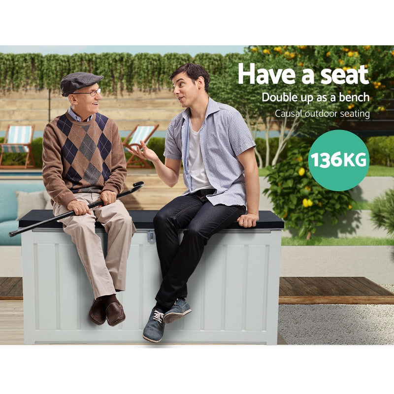 Outdoor Storage Box Bench Seat Lockable 240L