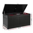 Outdoor Storage Box Container Garden Toy Indoor Tool Chest Sheds 270L Black
