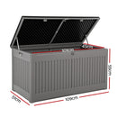 Outdoor Storage Box Container Garden Toy Indoor Tool Chest Sheds 270L Dark Grey