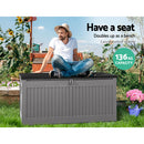 Outdoor Storage Box Container Garden Toy Indoor Tool Chest Sheds 270L Dark Grey