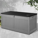 Outdoor Storage Box Container Garden Toy Indoor Tool Chest Sheds 270L Dark Grey
