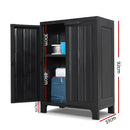 Outdoor Storage Cabinet Cupboard Lockable Garden Sheds Adjustable Black