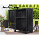 Outdoor Storage Cabinet Cupboard Lockable Garden Sheds Adjustable Black