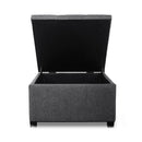 Storage Ottoman Blanket Box Linen Foot Stool Chest Couch Bench Toy Rest