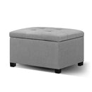 Storage Ottoman Blanket Box Linen Foot Stool Chest Couch Bench Toy Grey