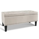 Fabric Storage Ottoman - Taupe