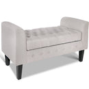 Fabric Storage Ottoman - Beige