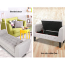 Fabric Storage Ottoman - Beige