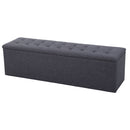 Storage Ottoman Blanket Box Grey LARGE Fabric Rest Chest Toy Foot Stool