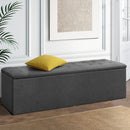 Storage Ottoman Blanket Box Grey LARGE Fabric Rest Chest Toy Foot Stool