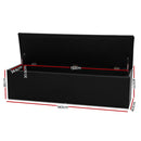 Storage Ottoman Blanket Box Black LARGE Leather Rest Chest Toy Foot Stool