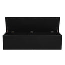 Storage Ottoman Blanket Box Black LARGE Leather Rest Chest Toy Foot Stool