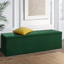 Storage Ottoman Blanket Box Velvet Foot Stool Rest Chest Couch Green