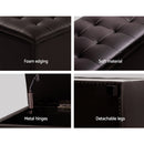 PU Leather Storage Ottoman - Brown