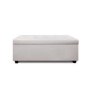 Large Fabric Storage Ottoman - Beige
