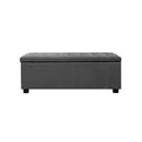 Large Fabric Storage Ottoman - Grey