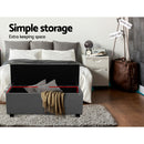 Large Fabric Storage Ottoman - Grey