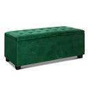 Storage Ottoman Blanket Box Velvet Foot Stool Rest Chest Couch Toy Green