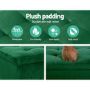 Storage Ottoman Blanket Box Velvet Foot Stool Rest Chest Couch Toy Green