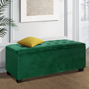 Storage Ottoman Blanket Box Velvet Foot Stool Rest Chest Couch Toy Green