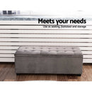 Storage Ottoman Blanket Box Velvet Foot Stool Rest Chest Couch Toy Grey