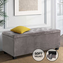 Storage Ottoman Blanket Box Velvet Foot Stool Rest Chest Couch Toy Grey