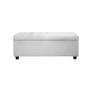 Large PU Leather Storage Ottoman - White