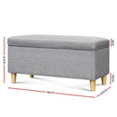 Storage Ottoman Blanket Box Toy Chest Kids Foot Stool Couch Light Grey