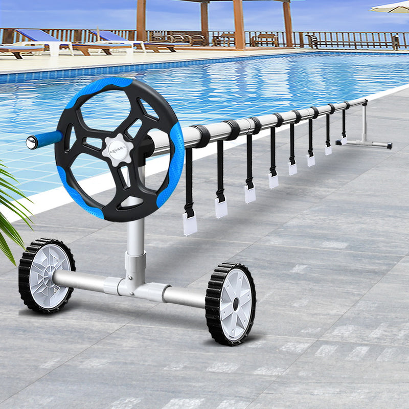 Swimming Pool Cover Roller Reel Adjustable Solar Thermal Blanket Blue