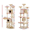 i.Pet Cat Tree 203cm Trees Scratching Post Scratcher Tower Condo House Furniture Wood Beige